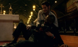 Просьба священника в баре и истинное лицо Малкольма – фото из 9 серии 1 сезона сериала Люцифер Просьба священника в баре и истинное лицо Малкольма – фото из 9 серии 1 сезона сериала Люцифер